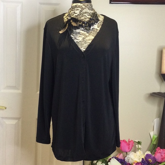 GUC Lord & Taylor Black Cardigan, 1X - Picture 1 of 7